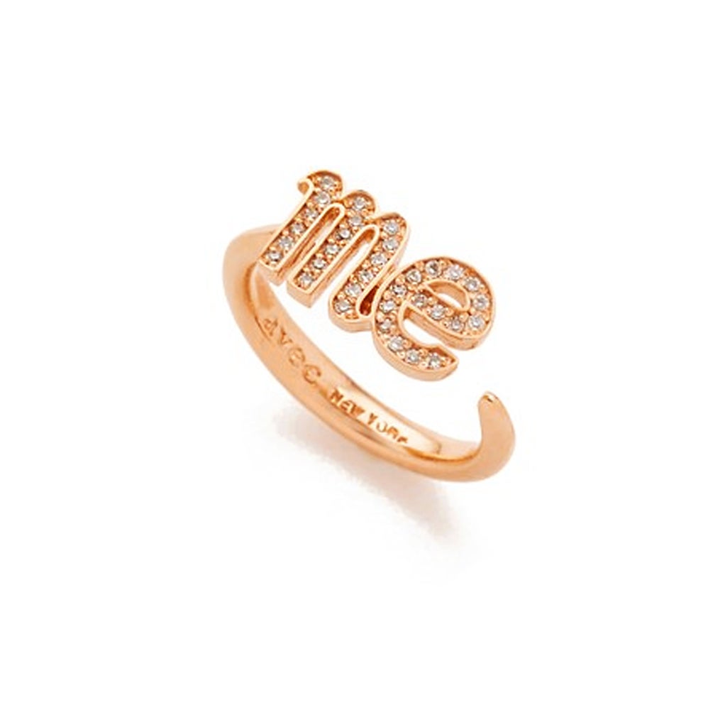'ME' LETTER PAVE SETTING OPEN RING