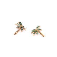 Load image into Gallery viewer, PALM TREE PAVE STUD EARRING
