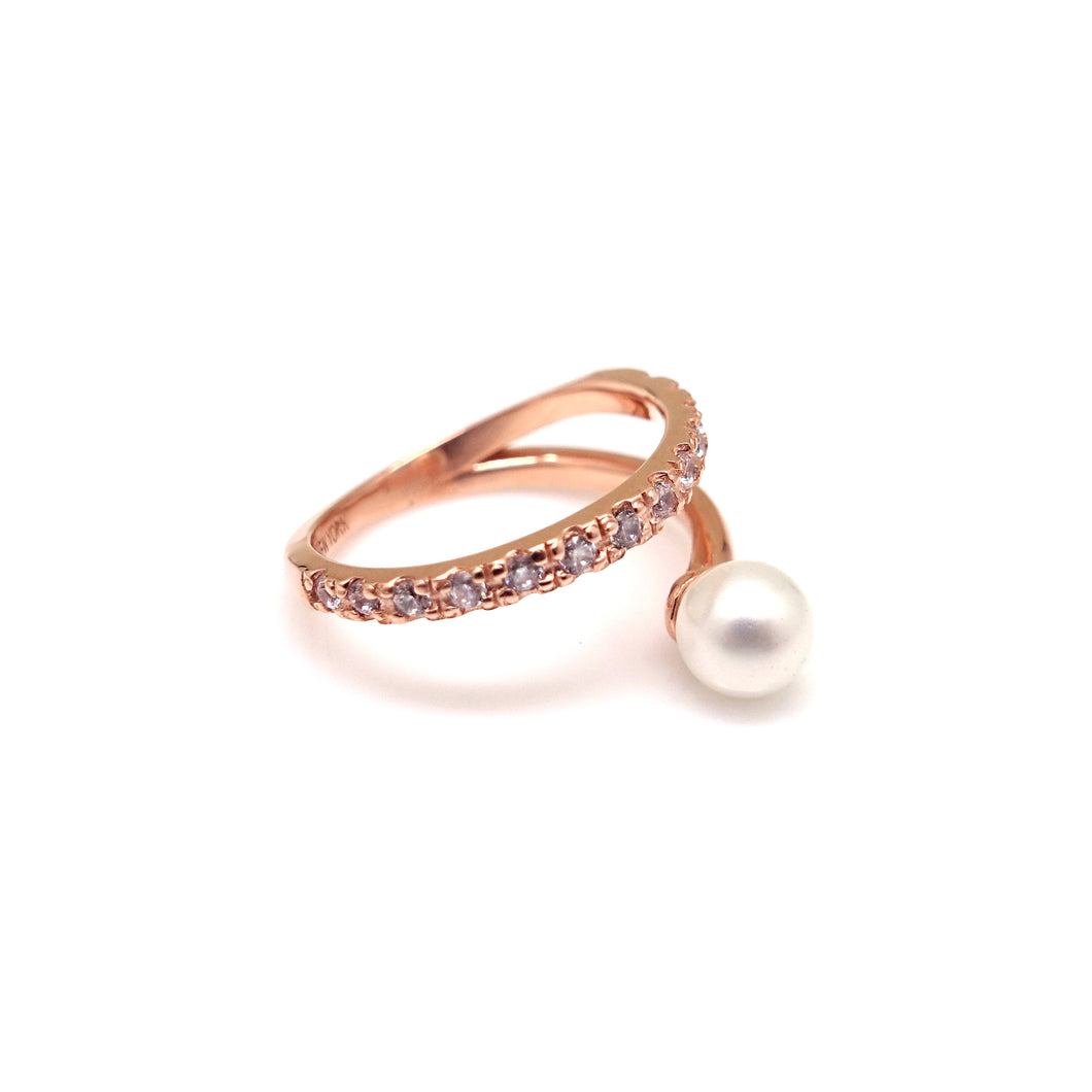 VERA 2 PEARL PAVED RING