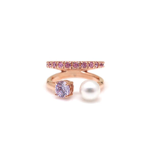 VITTO PEARL STONE PAVED RING