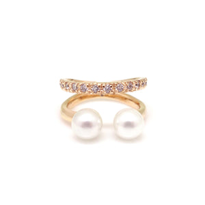 VERA DUO PEARL PAVED RING