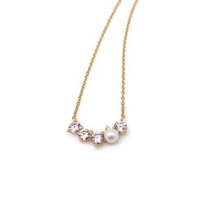 MADEMOISELLE PEARL STONE DAINTY NECKLACE