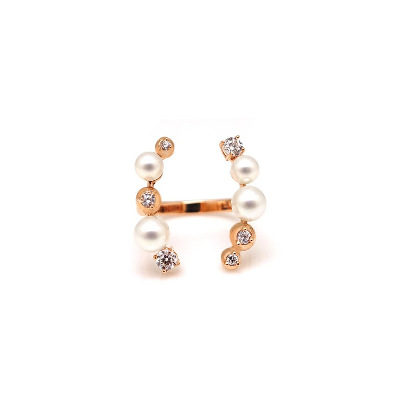 CAMILLE PEARL STONE OPEN RING