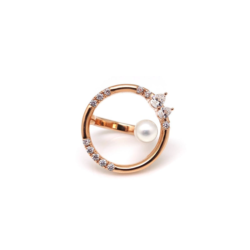 ROUND RAINBOW PEARL STONE RING