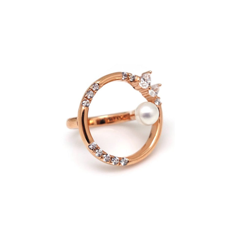 ROUND RAINBOW PEARL STONE RING