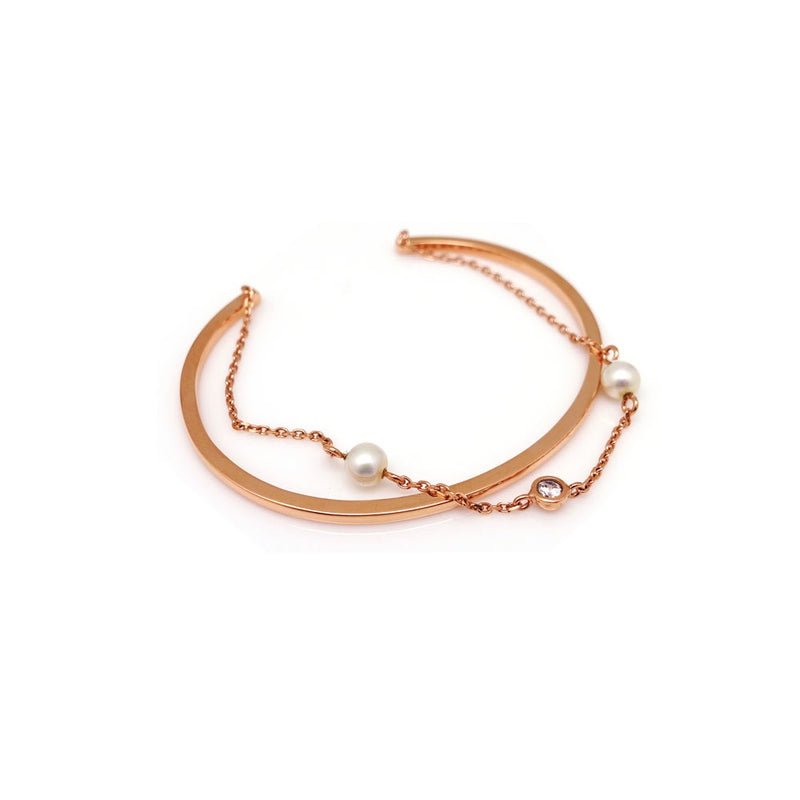 CECILLIA DBL CHAIN OPEN BANGLE
