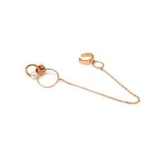 Load image into Gallery viewer, WILLOW DBL HOOP CHAIN EARRING W/ EAR CUFF
