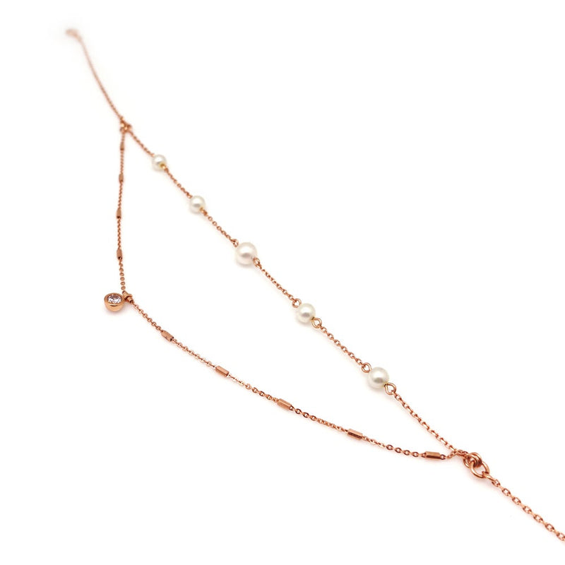 CECILLIA PEARL STONE DBL CHOKER NECKLACE