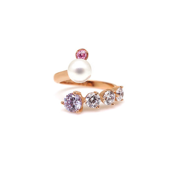 MADEMOISELLE 2 PEARL PAVED RING