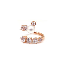 Load image into Gallery viewer, MADEMOISELLE PEARL PAVED SPIRAL RING
