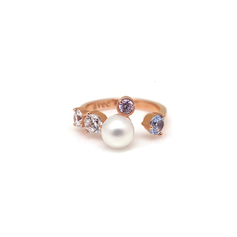 MADEMOISELLE 3 PEARL PAVED RING
