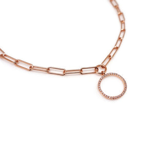 FREDERIC PAVED CIRCLE LINK CHAIN NECKLACE