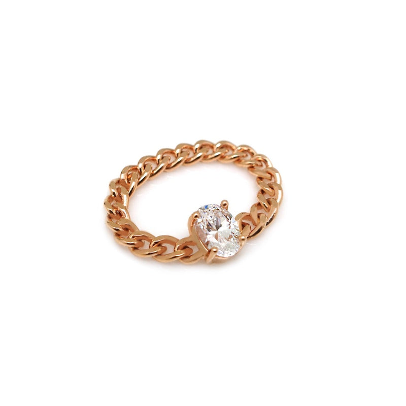 ISABEL OVAL STONE CHAIN RING