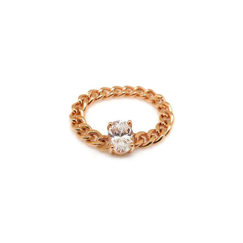 ISABEL OVAL STONE CHAIN RING
