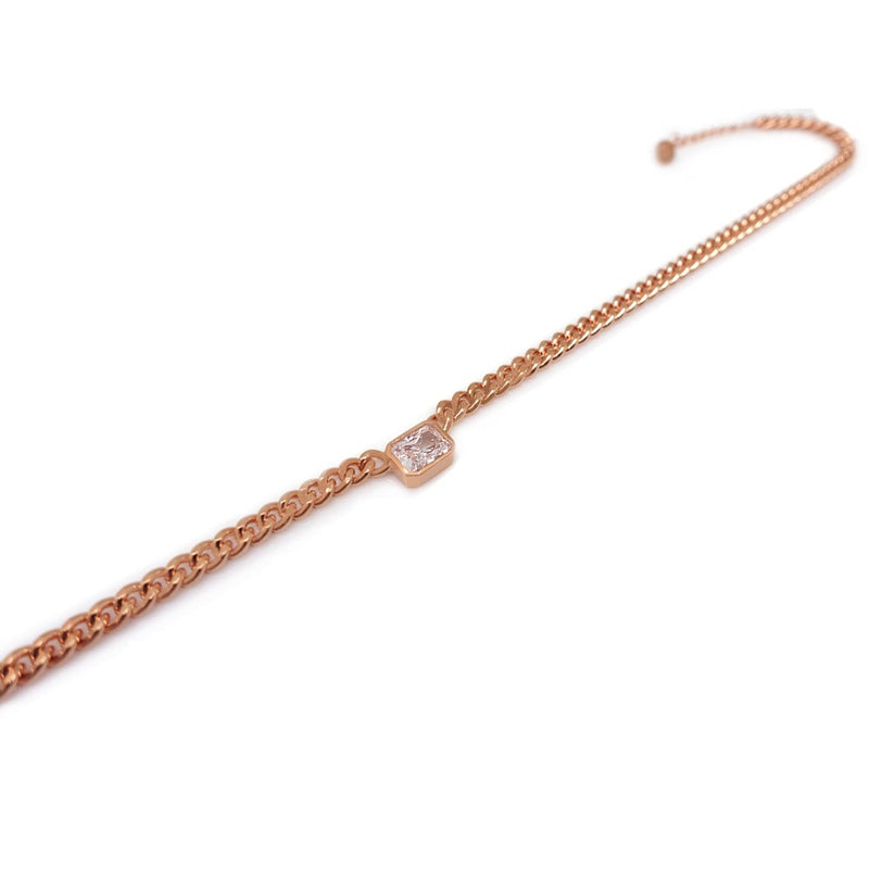 JACQUE SQ STONE CHAIN NECKLACE