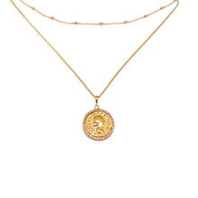 Load image into Gallery viewer, ANCIENT ROMAN3 PAVED COIN DBL NECKLACE
