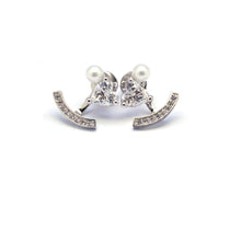 Load image into Gallery viewer, HEART PEARL SMILE PAVE EARRING
