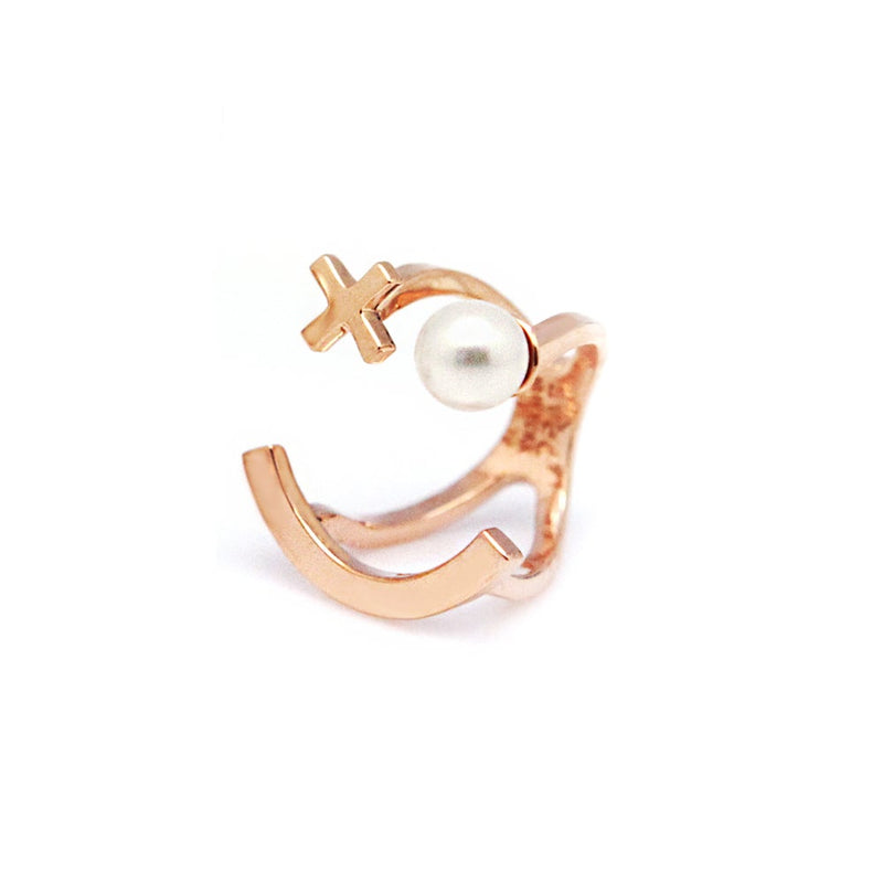 XO PEARL SMILE PLAIN RING