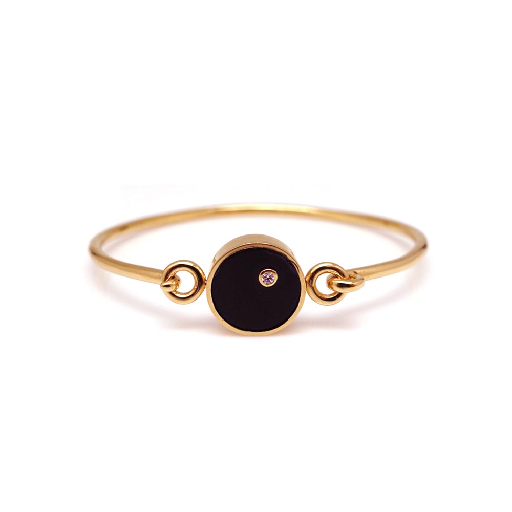 B-BLOCK ONE STONE INLAY SWIVEL BANGLE – avec new york