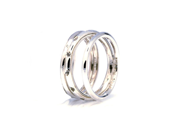 TRIO TWIST STONE SETTING RING