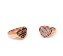 Load image into Gallery viewer, J&#39;ADORE HEAR PAVE SIGNET RING
