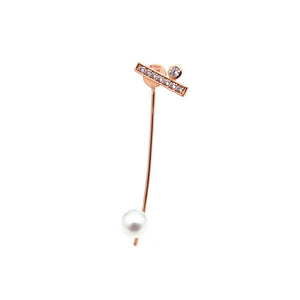 YVES  ARCH PAVE BAR EARRING