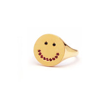 Load image into Gallery viewer, SMILE FACE PINKY SIGNET RING
