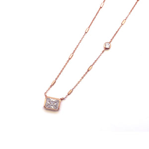 AUGUST SQ STONE CHAIN NECKLACE